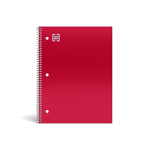 TRU RED™ Premium 1Subject Notebook, 8" x 10.5", Wide Ruled, 100 Sheets