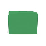 Staples Reinforced File Folder, 1/3 Cut, Letter Size, Green, 100/Box (TR508960)
