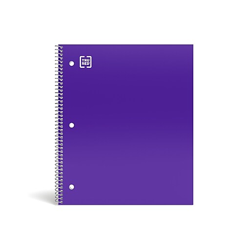 Staples Accel Durable Poly Cover Notebook, College Ruled, Purple, 81/2