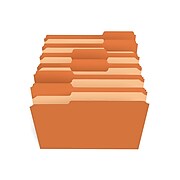 Staples File Folder, 1/3 Cut, Letter Size, Orange, 100/Box (TR508929)