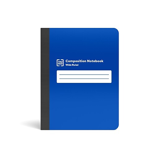 TRU RED™ Composition Notebook, 7.5" x 9.75", Wide Ruled, 80 Sheets, Blue (TR55086)