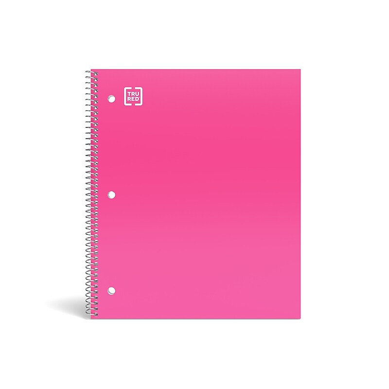 Staples Premium 1-Subject Notebook, 8.5" x 11", College Ruled, 100 Sheets, Pink, 12 Notebooks/Carton (TR51448Ct) image 1