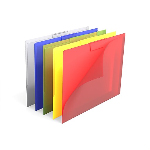 TRU RED™ Heavyweight Plastic File Jackets, 1Pocket, Letter Size