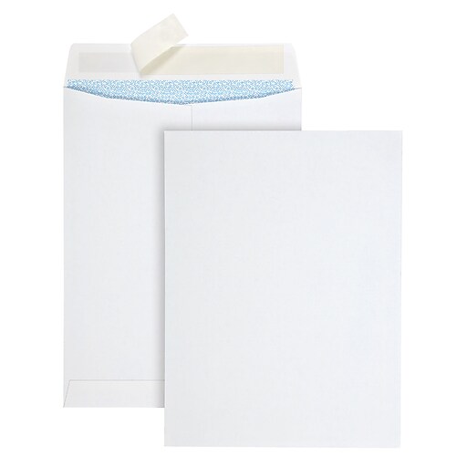 Quality Park RediStrip Self Seal Catalog Envelope, 9" x 12", White
