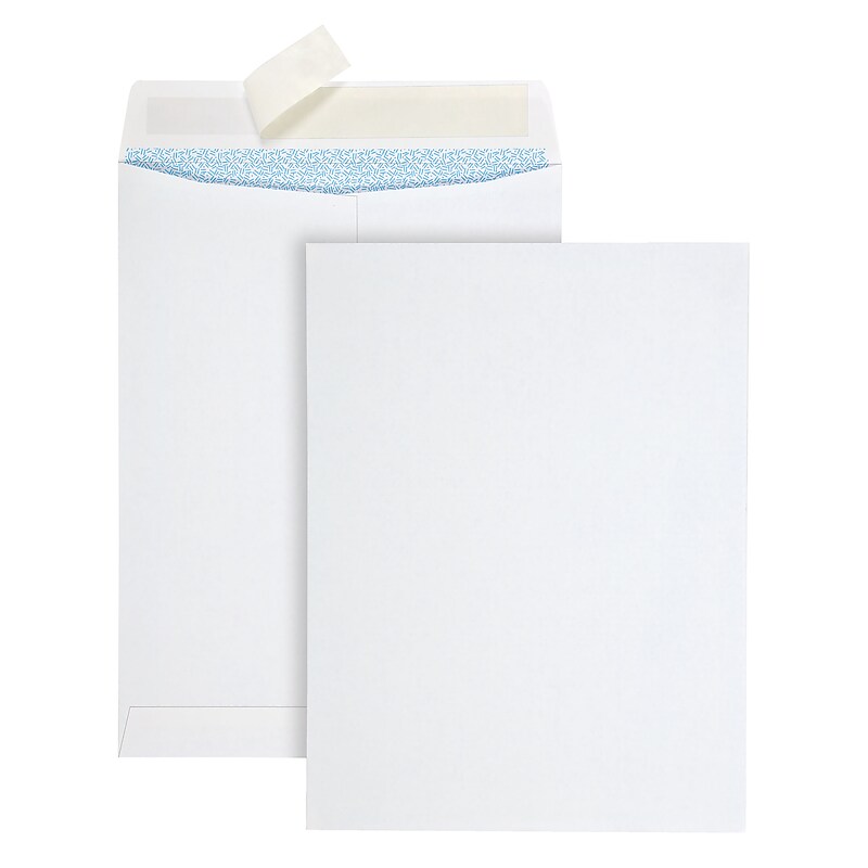 Quality Park Redi-Strip Self Seal Catalog Envelope, 9" x 12", White, 100/Box (QUA44926) image 1
