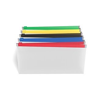 TRU RED™ Plastic Filing Zip Envelopes with Zipper Closure, Check Size, Assorted Colors, 5/Pack (TR51840)