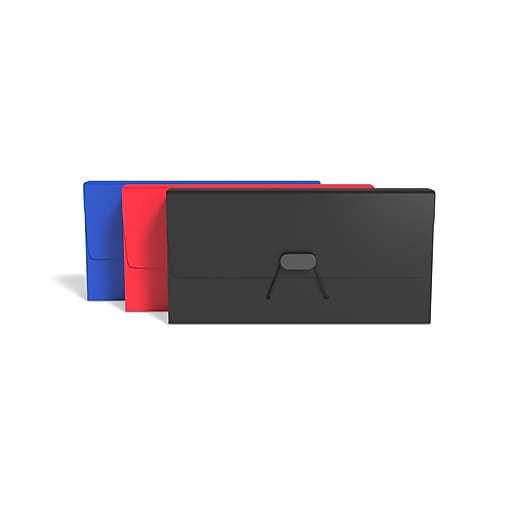 Staples Plastic 13 Pocket Reinforced Expanding Folder Letter Size Red 2806371 