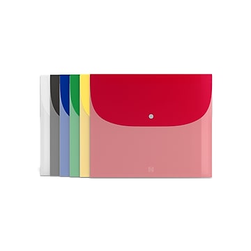 TRU RED™ Plastic Filing Envelope with Snap Closure, Coupon Size, Assorted Colors (TR51797)