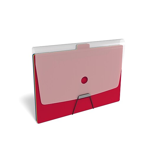 TRU RED™ Plastic Accordion File, 6Pocket, Letter Size, Multicolor