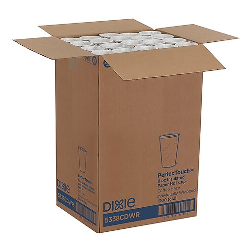 Dixie PerfecTouch Individually Wrapped Insulated Paper Hot Cup, 8 Oz