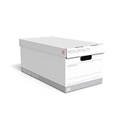 TRU RED™ Medium Duty File Box, Lift Off Lid, Letter, White/Gray, 4/Carton (TR59214)