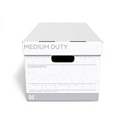 TRU RED™ Medium Duty File Box, Lift Off Lid, Letter, White/Gray, 12/Carton (TR59215)