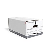 TRU RED™ Heavy Duty File Box, String and Button Lid, Legal, White/Gray, 4/Pack (TR59224)