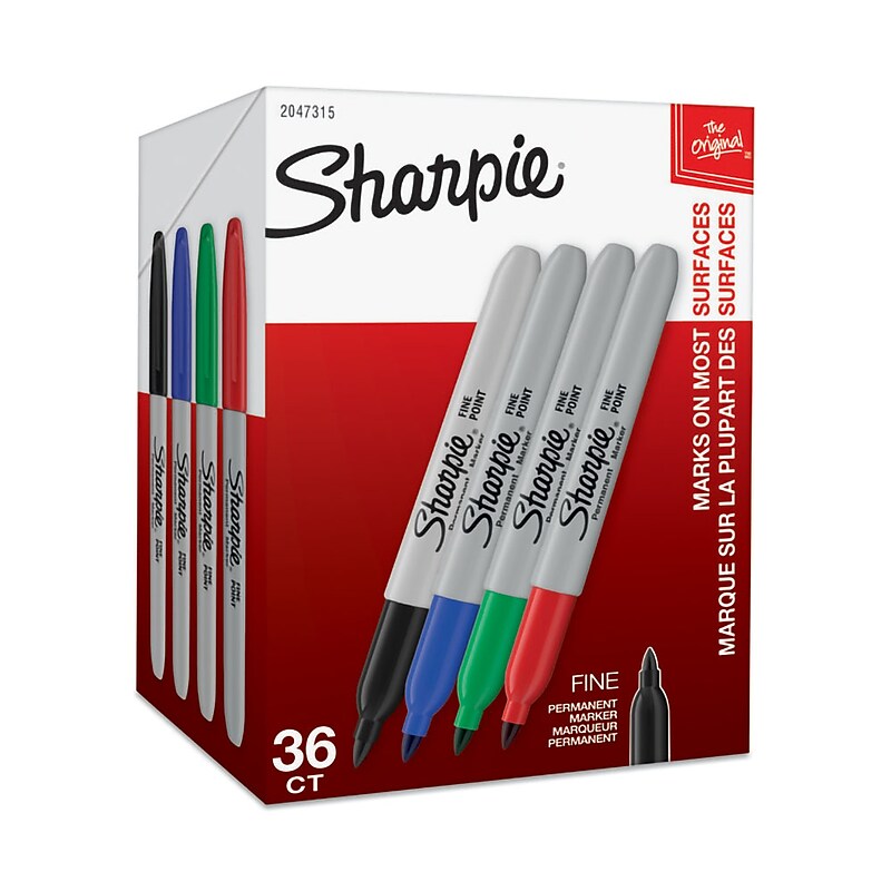 Sharpie Permanent Markers, Fine Tip, Assorted, 36/Pack (1921559) image 1