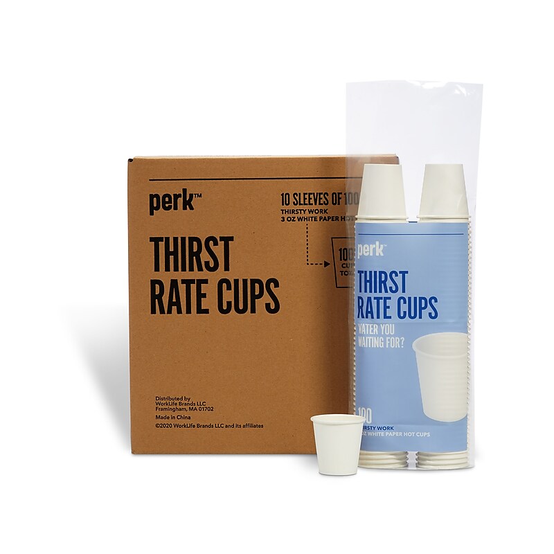 Perk™ Paper Hot Cups, 3 oz., White, 100/Sleeve, 10 Sleeves/Carton (PK59141CT) image 1