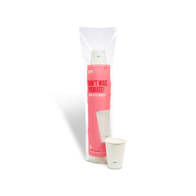 Perk™ Paper Hot Cups, 12 oz., White, 50/Pack (PK59144) image 1
