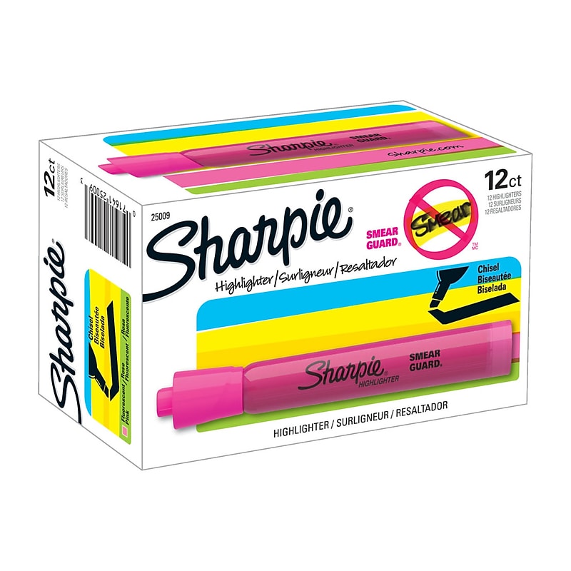 Sharpie Tank Highlighter, Chisel Tip, Pink, Dozen (25009) image 1