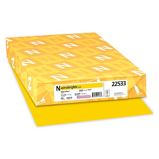 Astrobrights 11X17 Paper - Solar Yellow - 24/60Lb Text - 2500 Pk