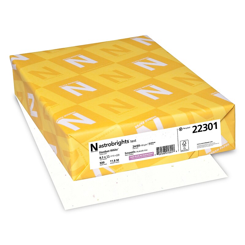 Astrobrights 8.5" x 11" Multipurpose Paper, 24 lbs., 87 Brightness, 500 Sheets/Ream (22301) image 1