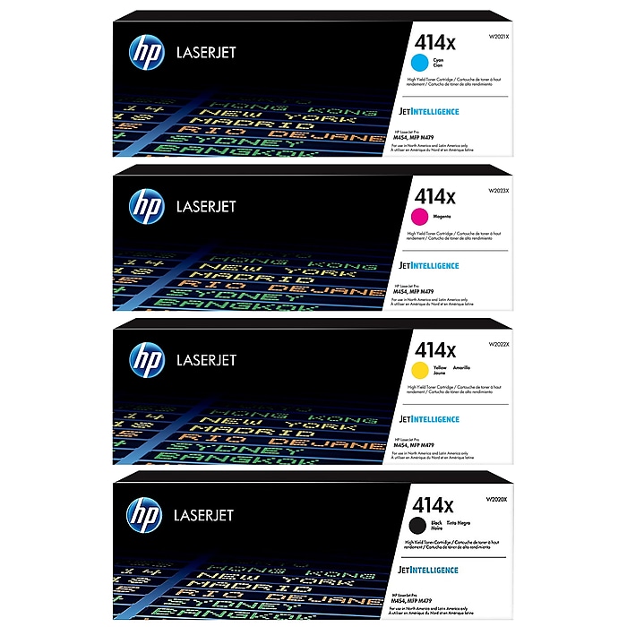HP 414X Black/Cyan/Magenta/Yellow High Yield Toner Cartridge HP 414X Black/Cyan/Magenta/Yellow High Yield Toner Cartridge
