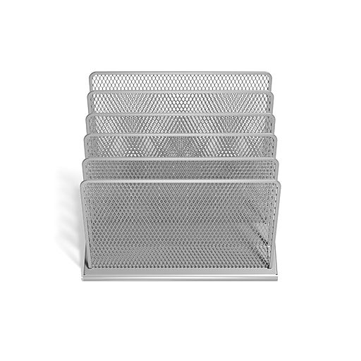 Staples 828565 Black Wire Mesh 5-Section Incline Sorter 