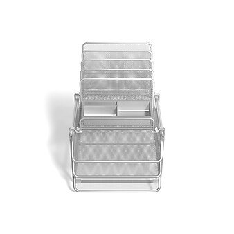 TRU RED™ All-In-One 10 Compartment Wire Mesh Compartment Storage, Silver (TR57531)