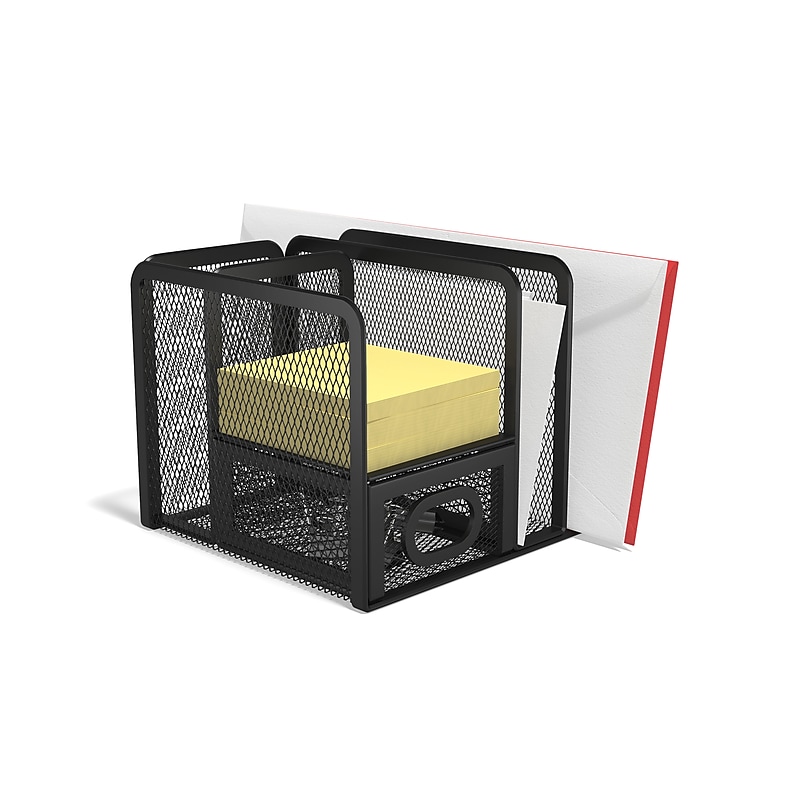 TRU RED™ 5-Compartment Wire Mesh Desk Organizer, Matte Black (TR57532-CC) image 1