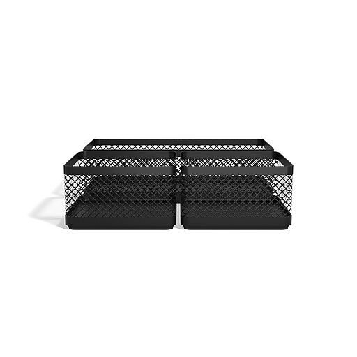TRU RED™ Stackable Wire Mesh Desk Organizer, Matte Black