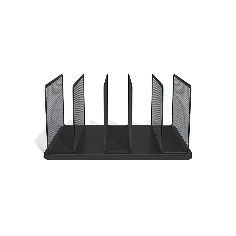 TRU RED™ 5-Compartment Wire Mesh File Organizer, Matte Black (TR57558) image 1