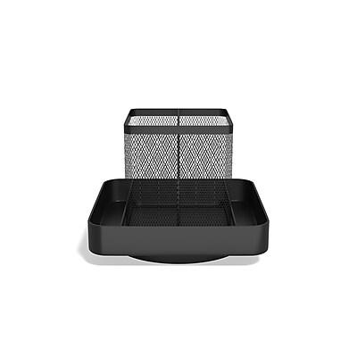 TRU RED 6-Compartment Mesh File Organizer, Matte Black - 2-Pack Desktop Paper Management