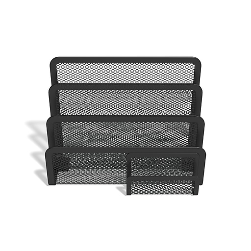 TRU RED™ Wire Mesh Letter Holder, Matte Black (TR57562