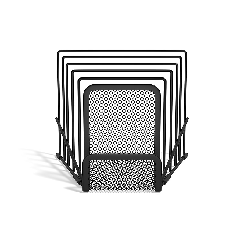 TRU RED™ 6-Compartment Wire Mesh Letter Holder, Matte Black (TR57561) image 1