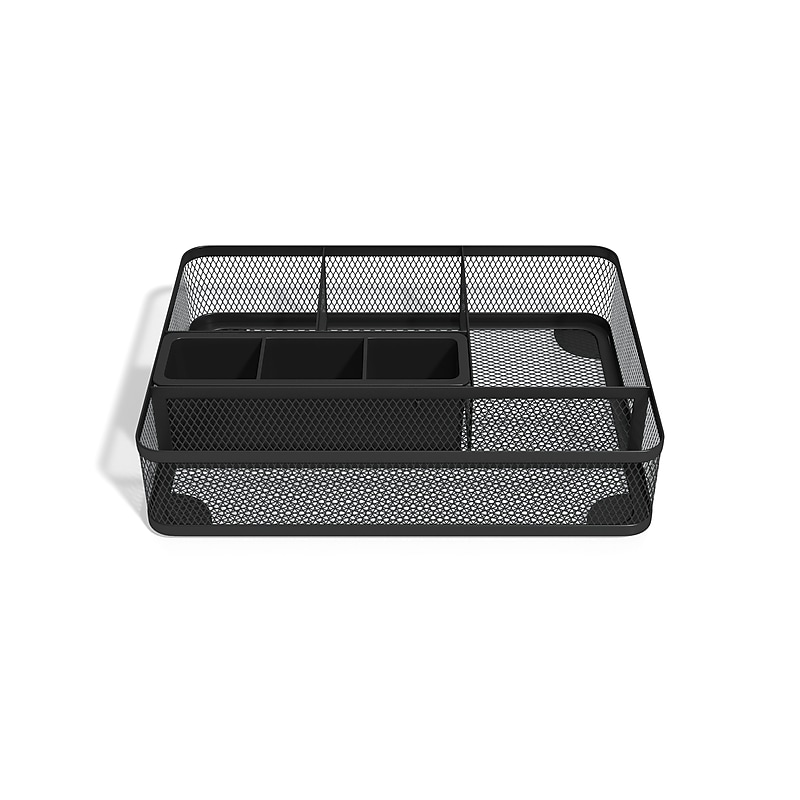 TRU RED™ 7 Compartment Mesh Drawer Organizer, Matte Black (TR57544) image 1