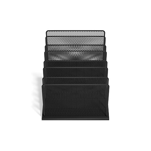 TRU RED™ 7-Compartment Metal Mesh File Organizer, Matte Black (TR57559 ...