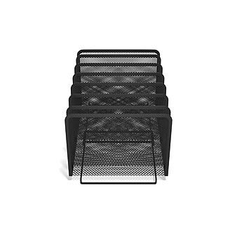 TRU RED™ 7 Compartment Wire Mesh File Organizer, Matte Black (TR57560)