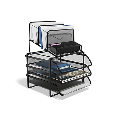 thumbnail image 2 of TRU RED Mesh Phone Stand & Organizer - 2-Pack Black Desktop Phone Holders With Storage Drawer 2 of 12