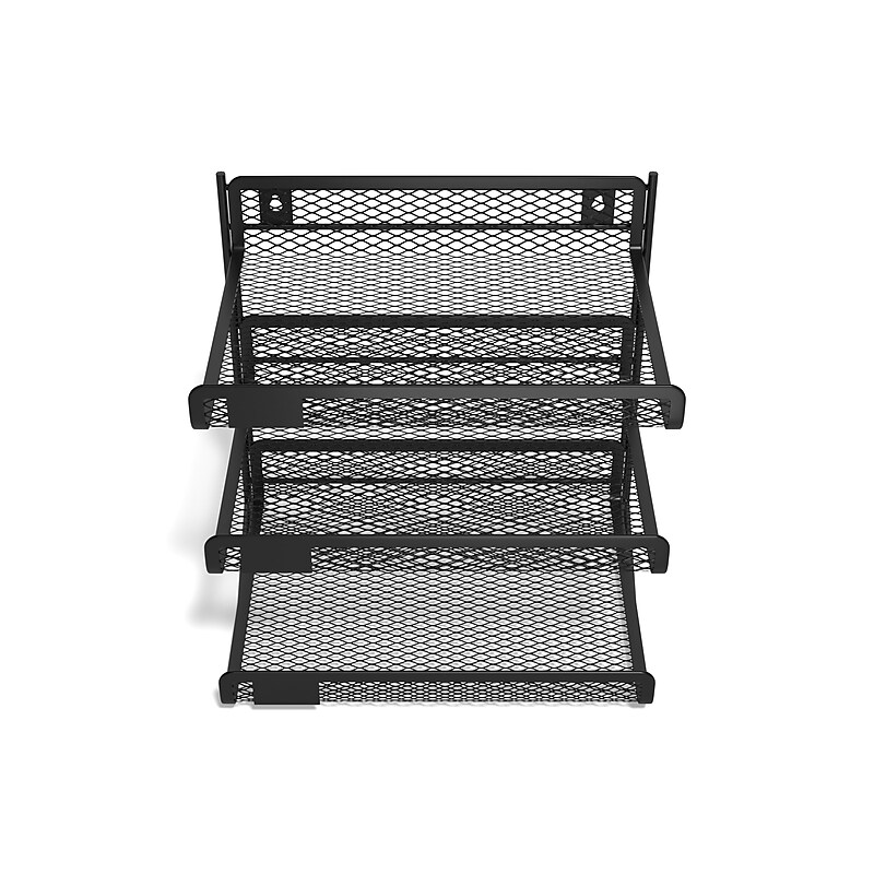 TRU RED™ 3-Compartment Metal Mesh File Organizer, Matte Black (TR57556) image 1