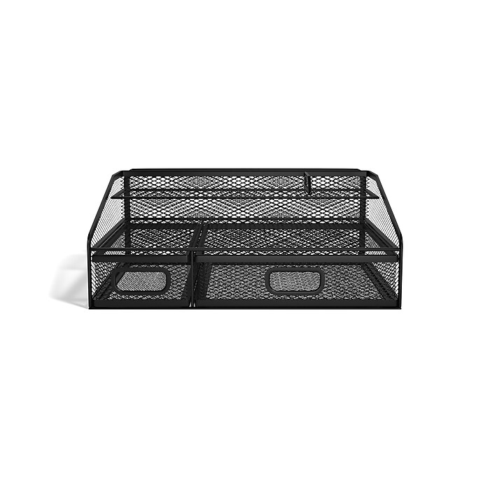 TRU RED™ 6-Compartment Wire Mesh Accessory Holder, Matte Black