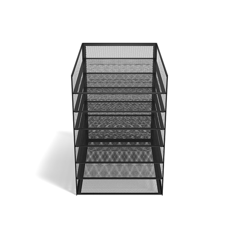 TRU RED™ 6-Compartment Metal Mesh File Organizer, Matte Black (TR57565) image 1