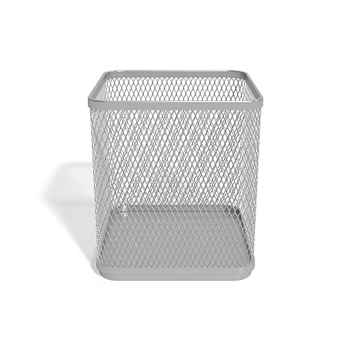 TRU RED™ Stackable Wire Mesh Pencil Holder, Silver (TR57576) Staples