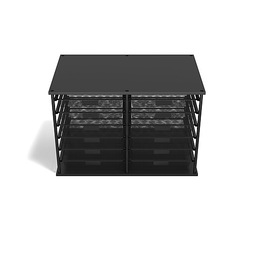 TRU RED™ 12-Compartment Metal Mesh File Organizer, Matte Black