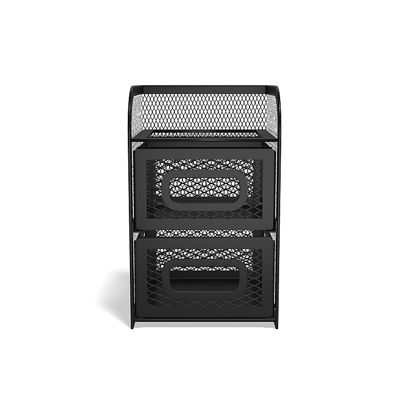 TRU RED™ 3-Compartment Wire Mesh Desk Organizer, Matte Black (TR57534-CC) image 1