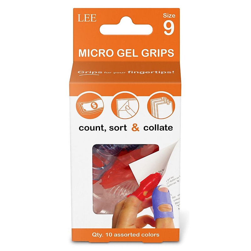 Lee Tippi Grips Large Finger Pad, Assorted Colors, 10/Pack (LEE61090) image 1