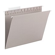 Smead TUFF Hanging File Folders with Easy Slide Tab, 1/3 Cut, Letter Size, Steel Gray, 18/Box (64092)