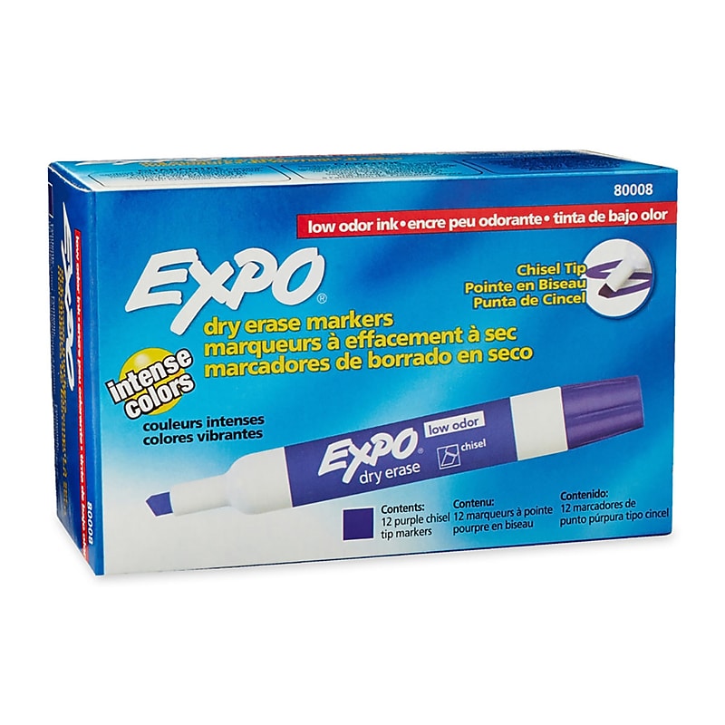 Expo Tank Dry Erase Markers, Chisel Tip, Purple, 12/Pack (80008DZ) image 1