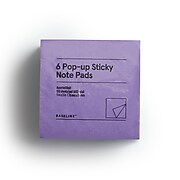 Baseline Pop-Up Sticky Notes, 3" x 3", 6/Pack (BL58467-CC)