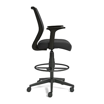 Essentials™ Mesh Back Fabric Drafting Stool, Black (UN59384)