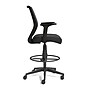 Staples Essentials Fabric Drafting Stool with Backrest and Footrest, Black (UN59384)~#|#~s1194440_sc7
