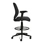 Staples Essentials Fabric Drafting Stool with Backrest and Footrest, Black (UN59388)~#|#~s1194448_sc7