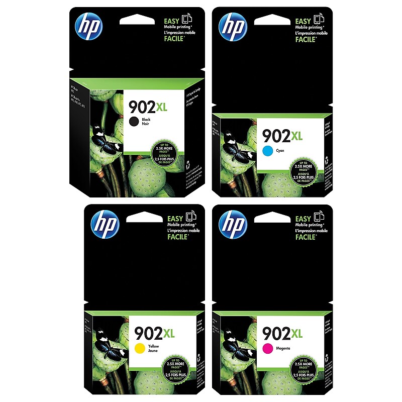HP 902XL Black/Cyan/Magenta/Yellow High Yield Ink Cartridge, 4/Pack (TOA39ANXL-VB) image 1